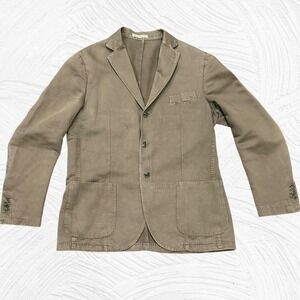 Montedoro Chinolino Brown Linen Cotton Blazer Men's 44R Unstructured 3 Button